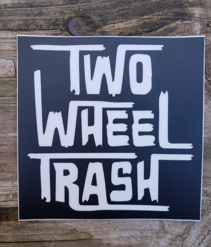 Two Wheel Trash Square Sticker